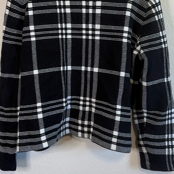 Chaps Black & White Grid Pattern Plaid Long Sleeve Knit Zip Up Jacket Blazer XXL - Picture 8 of 13